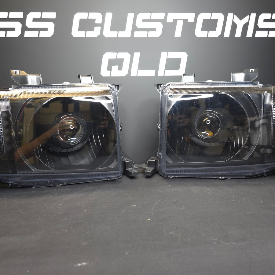 Toyota land cruiser 79 series blacked out projectors