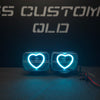 7x5 Mini Bi-LED Projector Custom Headlights - Hearts