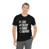 Eat Sleep Race Repeat - Unisex Jersey Short Sleeve Tee